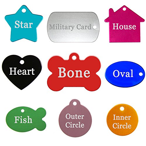 ABIsedrin Etiqueta de identificación de Mascotas para Perros/Gatos, Etiqueta de Perro Grabado para Mascotas, Etiqueta de Mascotas Personalizada 9 Formas y 9 Colores para Elegir-Corazón