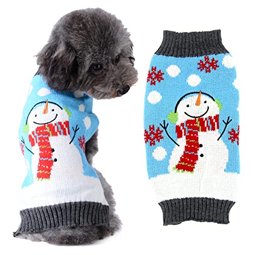ABRRLO Jersey de Navidad para perro, ropa de Navidad, muñeco de nieve, reno de Papá Noel, copo de nieve, regalo de Año Nuevo, para cachorros, gatos, medianos y grandes (XX-Grande, hombre de nieve)