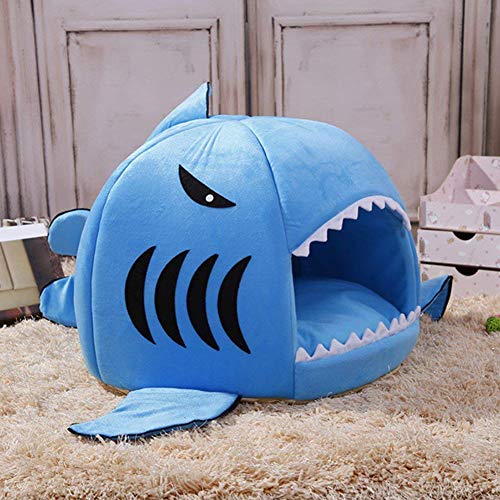 AchidistviQ Tienda única De La Cama del Animal Doméstico De La Forma del Tiburón, Cojín Suave De La Casa De La Cama del Dormir De Los Gatos del Perro para El Invierno XXS Gris