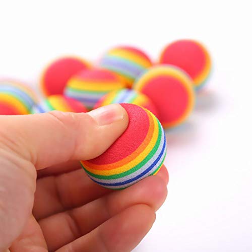 Actividades Gatitos Bolas Colores Suministros Mascotas Bolas Pelotas Entrenamiento Cachorros Juguetes Interactivos Prácticos Gato Animales Bolas Arcoíris Coloridas Pelotas de Juego EVA Espuma Suave