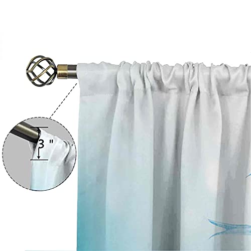 Acuario Ahorro de energía y reducción de ruido, Siamés Lucha Betta Fish Natación en Acuario Agresivo Mar Animal, Para dormitorio, jardín de infantes, sala de estar W42 x L63 Pulgadas Azul Cielo Coral