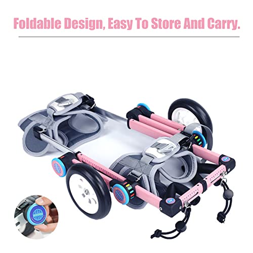 Adecuado Para 1-16kg Carrito Para Mascota/Gato，Silla De Ruedas De Aleación De Aluminio Para Silla De Ruedas Para Mascotas Rueda Para Silla De Ruedas Para Dos Ruedas Soporte Completo Para(Size:XS)