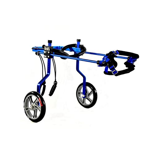 Adecuado Para 1-25kg Perros Carrito De Acero Inoxidable Mascota，Gato Silla Ruedas Rehabilitación Patas Traseras Veterinario Aprobado Silla Ruedas Piernas Traseras Silla De Ruedas - Azul(Size:XS)
