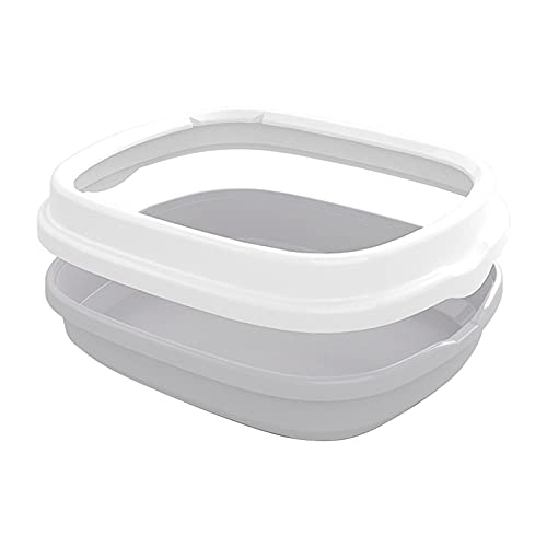 adfafw Arenero para Gatos, Gato Caja De Arena con Borde Berto, Bandeja Higiénica Gatos Gatitos Aseo Arenero Abierto para Mascotas Gatos Bandeja Sanitaria Plástica Upgrade