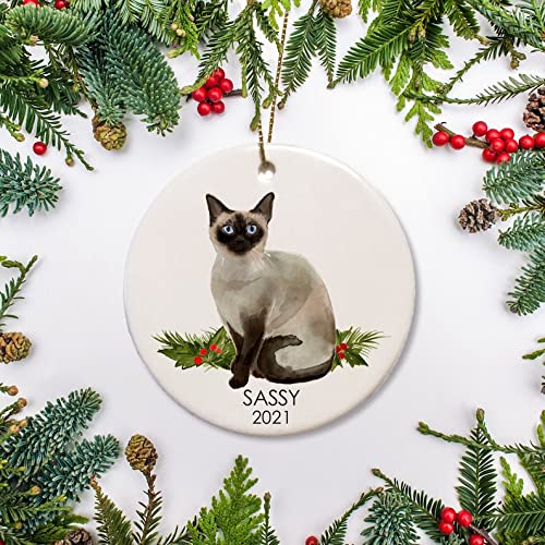 Adorno de Navidad para gatos siameses, adorno para gatos, rescate de gatos, recuerdo de mascotas, para amantes de los gatos