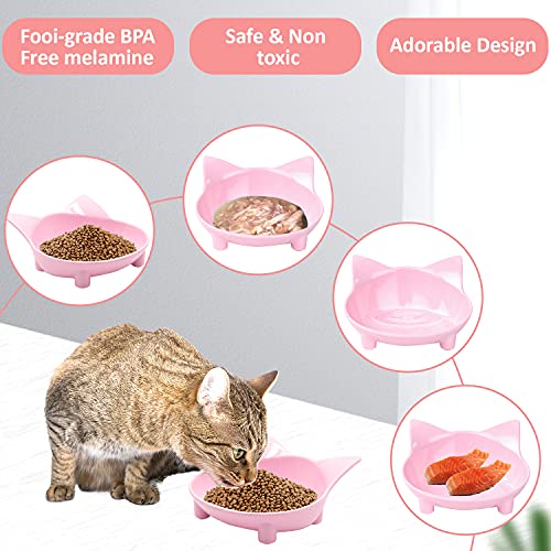 AEITPET Cuencos para Mascotas Antideslizantes Comedero para Gato Gatos antivomito Cuenco Cuencos de Acero Inoxidable para Alimentos y Agua para Perros y Gatos Gato (07)