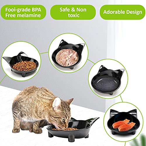 AEITPET Cuencos para Mascotas Antideslizantes Comedero para Gato Gatos antivomito Cuenco Cuencos de Acero Inoxidable para Alimentos y Agua para Perros y Gatos Gato (05)