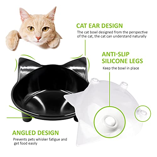AEITPET Cuencos para Mascotas Antideslizantes Comedero para Gato Gatos antivomito Cuenco Cuencos de Acero Inoxidable para Alimentos y Agua para Perros y Gatos Gato (05)