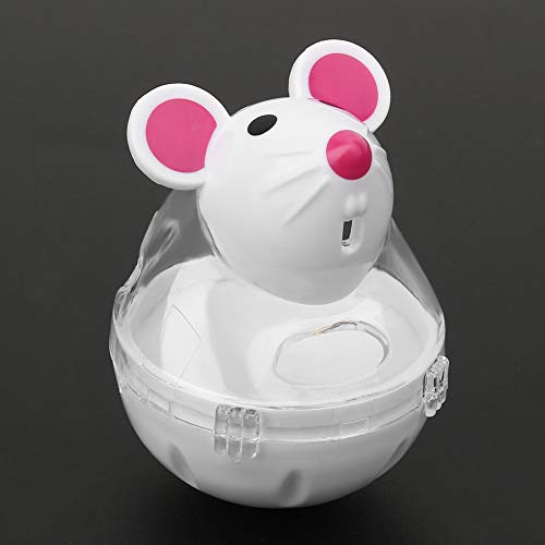 Agatige Comedero para Gatos de Vasos, Alimentador de Fugas para Perros y Gatos para Mascotas, Dispensador de Comida Lenta, Vasos para Ratones, Diseño de Bola de Juguete(Blanco)