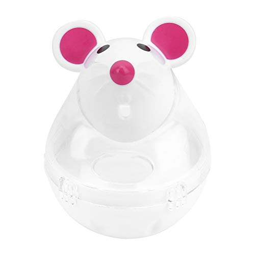 Agatige Comedero para Gatos de Vasos, Alimentador de Fugas para Perros y Gatos para Mascotas, Dispensador de Comida Lenta, Vasos para Ratones, Diseño de Bola de Juguete(Blanco)