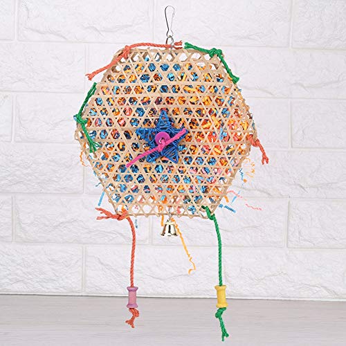 Agatige Juguete Colorido para Loros, Pájaros Que Mastican Tiras de Bambú Forrajeo Trituración de Papel Juguetes Colgantes para Pájaros Loros Lovebird Periquitos