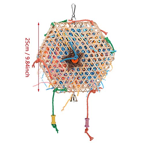 Agatige Juguete Colorido para Loros, Pájaros Que Mastican Tiras de Bambú Forrajeo Trituración de Papel Juguetes Colgantes para Pájaros Loros Lovebird Periquitos