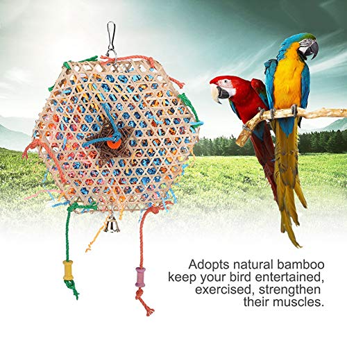 Agatige Juguete Colorido para Loros, Pájaros Que Mastican Tiras de Bambú Forrajeo Trituración de Papel Juguetes Colgantes para Pájaros Loros Lovebird Periquitos