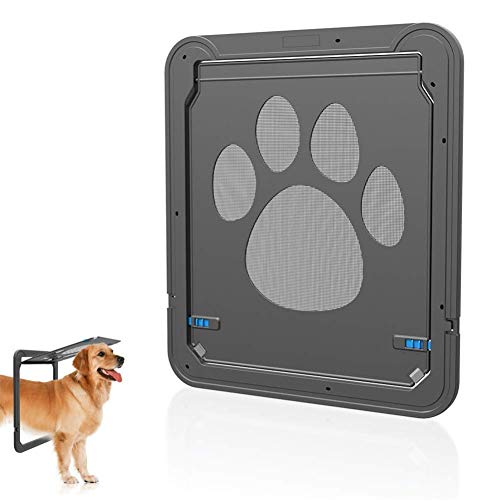 AGWa Perro Gato Flap Flaps Mediano Puerta de PVC gato puerta de la puerta gateras para puertas de madera perro con puerta abatible inteligente Gatera Gatera con Túnel s,Grande