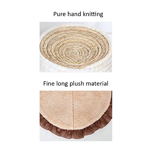 AIHOME Cama redonda para mascotas, paja, cama para perros, cojín de peluche, cesta para gatos, perros, gatos, conejos, cerdos neerlandeses, hámsters, palomas, diferentes animales pequeños.