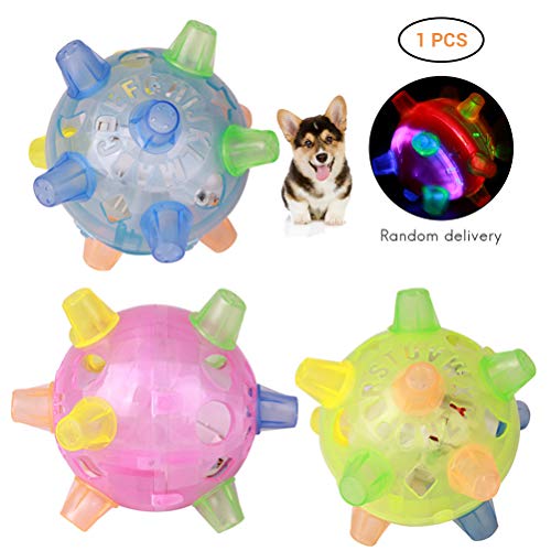 AILOS Bola de luces LED para perros, gatos, juguetes para jugar con música, rebote de muelle