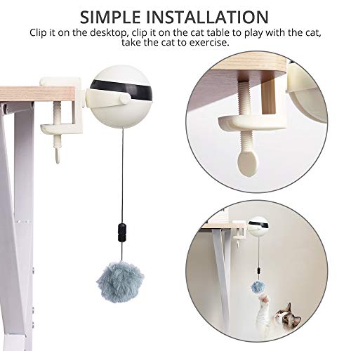 aimeyapets Juguete eléctrico del gato, juguete de elevación automática de la bola del gato, juguete inteligente educativo interactivo de la pluma de la bola del gato del animal doméstico