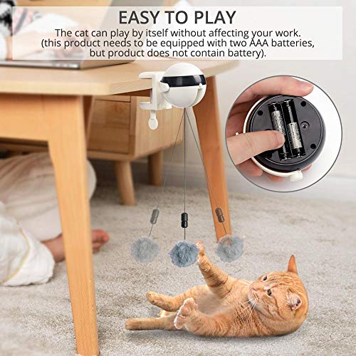 aimeyapets Juguete eléctrico del gato, juguete de elevación automática de la bola del gato, juguete inteligente educativo interactivo de la pluma de la bola del gato del animal doméstico