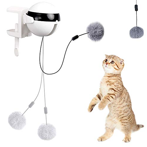 aimeyapets Juguete eléctrico del gato, juguete de elevación automática de la bola del gato, juguete inteligente educativo interactivo de la pluma de la bola del gato del animal doméstico