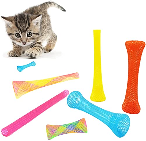 AIMICOCA 30 unidades de juguete interactivo para gatos de interior, bobina de plástico multicolor para gatitos, mordeduras y caza (color al azar)