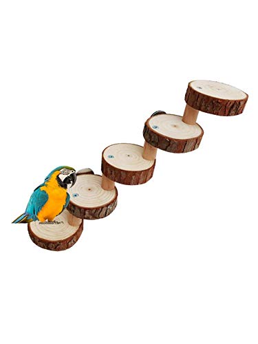 Aional Hamster Juguete Loro Springboard Escalera Escalada Hámster Muelle Madera Escalera Juguete Mascota Juguete