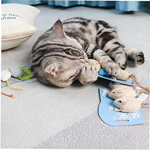 Aiyrchin 3 PCS Gato Toys Ratones, Animal Pelush Cat Toys Rat, Reproducir Ratones con Sonidos de traqueteos, Juguetes para Ratones de Gato, Juego Interactivo para Gato, Cachorro, Gatito, Gatito