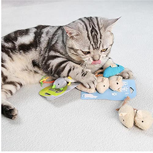 Aiyrchin 3 PCS Gato Toys Ratones, Animal Pelush Cat Toys Rat, Reproducir Ratones con Sonidos de traqueteos, Juguetes para Ratones de Gato, Juego Interactivo para Gato, Cachorro, Gatito, Gatito