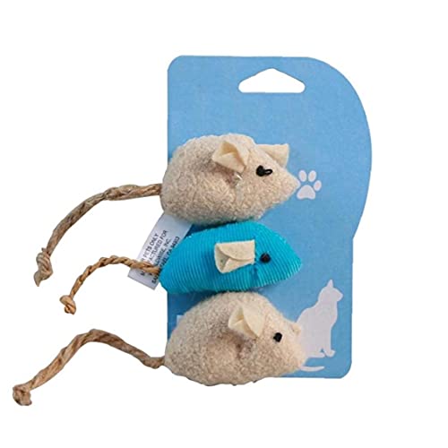 Aiyrchin 3 PCS Gato Toys Ratones, Animal Pelush Cat Toys Rat, Reproducir Ratones con Sonidos de traqueteos, Juguetes para Ratones de Gato, Juego Interactivo para Gato, Cachorro, Gatito, Gatito