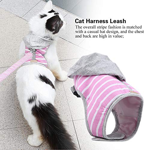 Ajustable A Prueba de Escape Gato Arnés con Capucha Chaleco Suave Collar Correa para Mascotas Al Aire Libre Caminar Jugando(01)