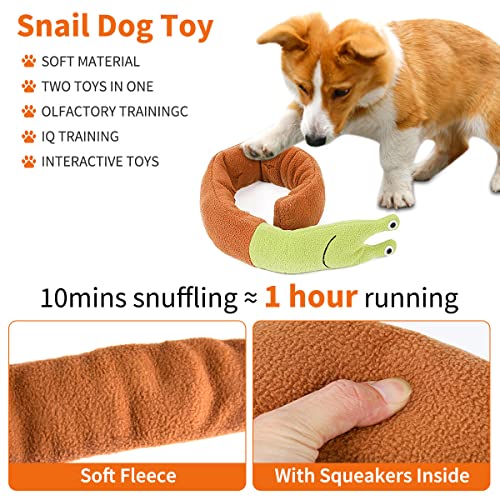 AKOFIC Alfombra Olfato Perro, Snuffle Mat Juguetes de Inteligencia para Perros con Forma de Caracol Interactivo de Felpa para Aburrimiento & Juego, Perros Masticar Juguetes para Liberación de Estrés