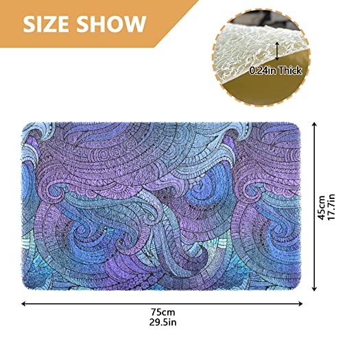 Alfombra de arena para gatos con patrón étnico y sin costuras, diseño tribal morado y azul