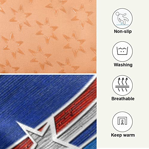 Alfombra de cama para perros y gatos con diseño de estrellas americanas, diseño de rayas americanas para mascotas pequeñas y medianas, antideslizante, lavable y seco, 36 x 24 pulgadas