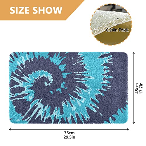 Alfombra para gatos con fondo de teñido anudado, color azul marino, azul marino, con soporte para no dormir, accesorios de 17.7 x 29.5 pulgadas