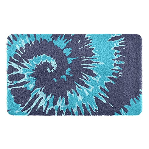 Alfombra para gatos con fondo de teñido anudado, color azul marino, azul marino, con soporte para no dormir, accesorios de 17.7 x 29.5 pulgadas