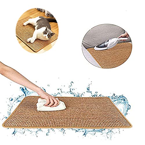 Alfombra Rascadora para Gatos, Garras De Afilar El Gato, Cuidado de Las Patas del Gato, Lino Garra Molienda de Gato Estera para Rascar El Gato para Los Perros, Muelen Sus Garras, Juegan