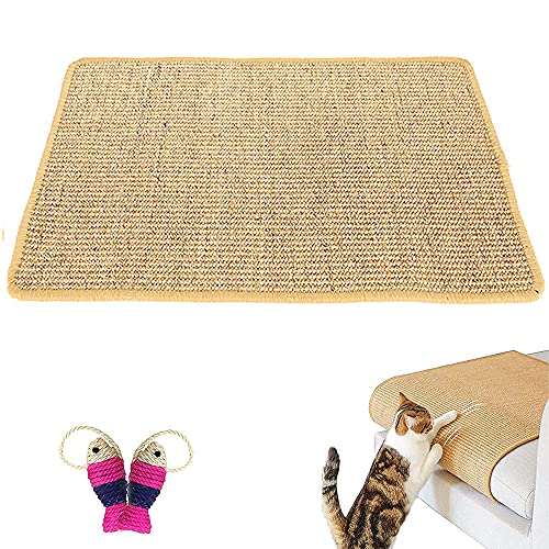 Alfombra Rascadora para Gatos, Garras De Afilar El Gato, Cuidado de Las Patas del Gato, Lino Garra Molienda de Gato Estera para Rascar El Gato para Los Perros, Muelen Sus Garras, Juegan