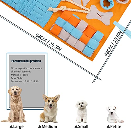 Alfombra Sniffing Mat, para adiestramiento, para perros, gatos, perritos, animales domésticos, juegos interactivos, perros de pequeño tamaño y grande, lavable, para estimular las habilidades naturales