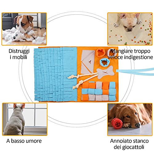 Alfombra Sniffing Mat, para adiestramiento, para perros, gatos, perritos, animales domésticos, juegos interactivos, perros de pequeño tamaño y grande, lavable, para estimular las habilidades naturales