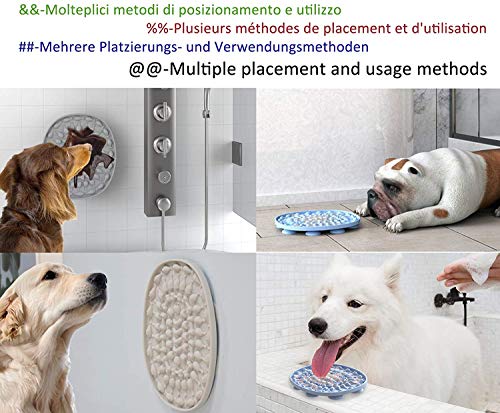 Alfombrilla de silicona perfecta para el baño del perro, herramienta para el aseo del perro, superventosas, simplemente añade mantequilla de cacahuete.