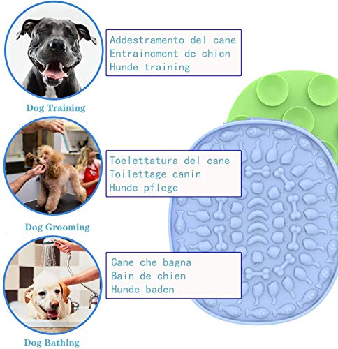 Alfombrilla de silicona perfecta para el baño del perro, herramienta para el aseo del perro, superventosas, simplemente añade mantequilla de cacahuete.