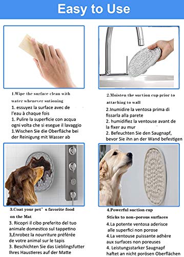 Alfombrilla de silicona perfecta para el baño del perro, herramienta para el aseo del perro, superventosas, simplemente añade mantequilla de cacahuete.