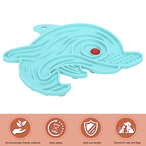 Alfombrilla para Lamer con Forma De Delfín, Dureza Y Durabilidad. Seguro Y Saludable para Usar Alfombrilla para Lamer para Perros Portátil Y Liviana para Gatos Y Perros Pequeños De(Azul delfín)