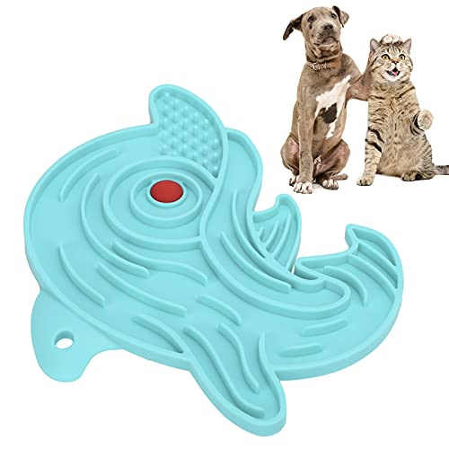 Alfombrilla para Lamer con Forma De Delfín, Dureza Y Durabilidad. Seguro Y Saludable para Usar Alfombrilla para Lamer para Perros Portátil Y Liviana para Gatos Y Perros Pequeños De(Azul delfín)