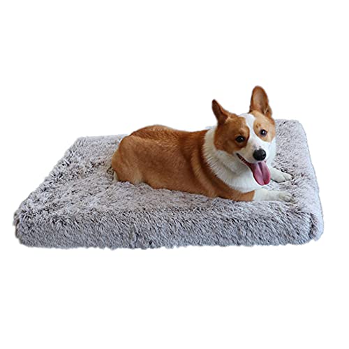 Alfombrilla para Mascotas, Alfombrilla Suave Antideslizante, Cojín Cuadrado De Felpa Extraíble, Lavable A Máquina, para Cama De Perro, Cojín De Gato (XL,Light Brown)