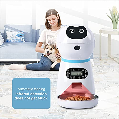Alimentador automático para mascotas con salida de voz, sincronización inteligente y alimentador automático cuantitativo, alimentador de perros y gatos, criador de mascotas de salida