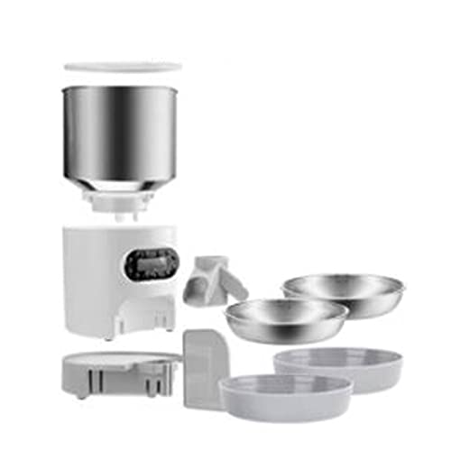Alimentador automático para mascotas NC Cuenco para perros de acero inoxidable 4,5 L Dispensador de alimentos para mascotas Máquina expendedora grande Catand Dog4 Registrador de comidas