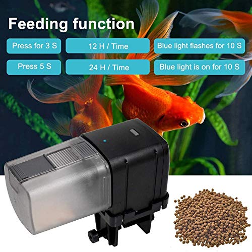 Alimentador Automático Peces, Dispensador de Alimentos para Peces, Alimentador de Acuarios, Dispositivo Alimentación Acuarios, Alimentador de Peces Controlable, AA con Pilas(Sin Batería)