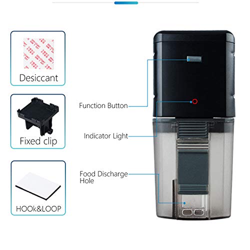 Alimentador Automático Peces, Dispensador de Alimentos para Peces, Alimentador de Acuarios, Dispositivo Alimentación Acuarios, Alimentador de Peces Controlable, AA con Pilas(Sin Batería)
