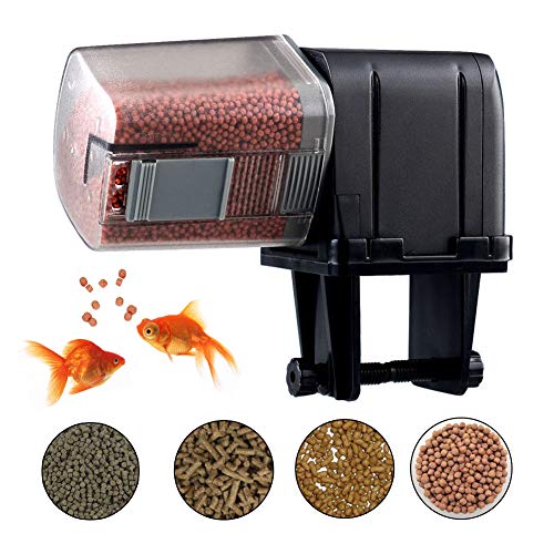 Alimentador Automático Peces, Dispensador de Alimentos para Peces, Alimentador de Acuarios, Dispositivo Alimentación Acuarios, Alimentador de Peces Controlable, AA con Pilas(Sin Batería)