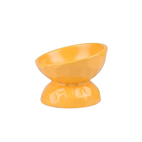 Alimentador divertido Cerámico levantado gato tazón de perro inclinado for perros de gato for alimentos for alimentos sin estrés CAT DOG TECK Sin derrame menos regular y vómitos (7.04oz) Comedero para